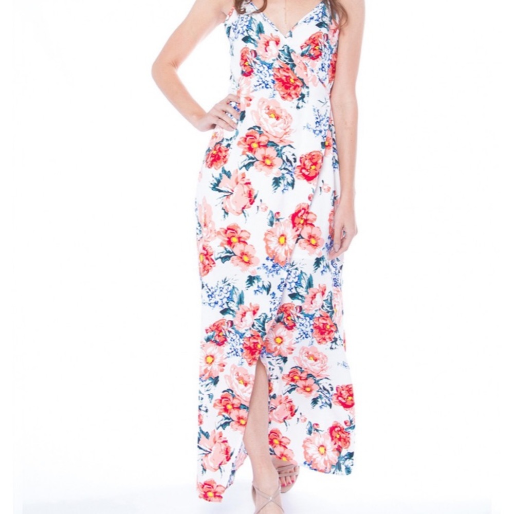 MINKPINK Little Blooms Maxi Wrap Effect Dress